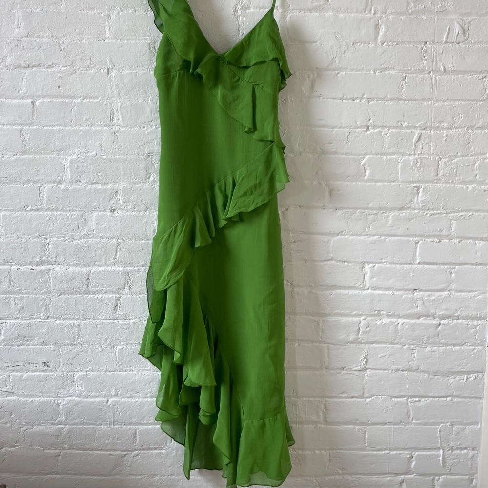 Mango Green Ruffle Maxi Dress - Picture 6 of 11